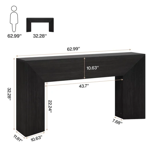 MARVA Meja Konsol Minimalis Plywood Tacosheet Hitam
