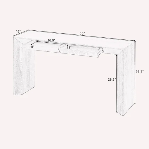 MEYZA Meja Konsol Laci Plywood Tacosheet Minimalis