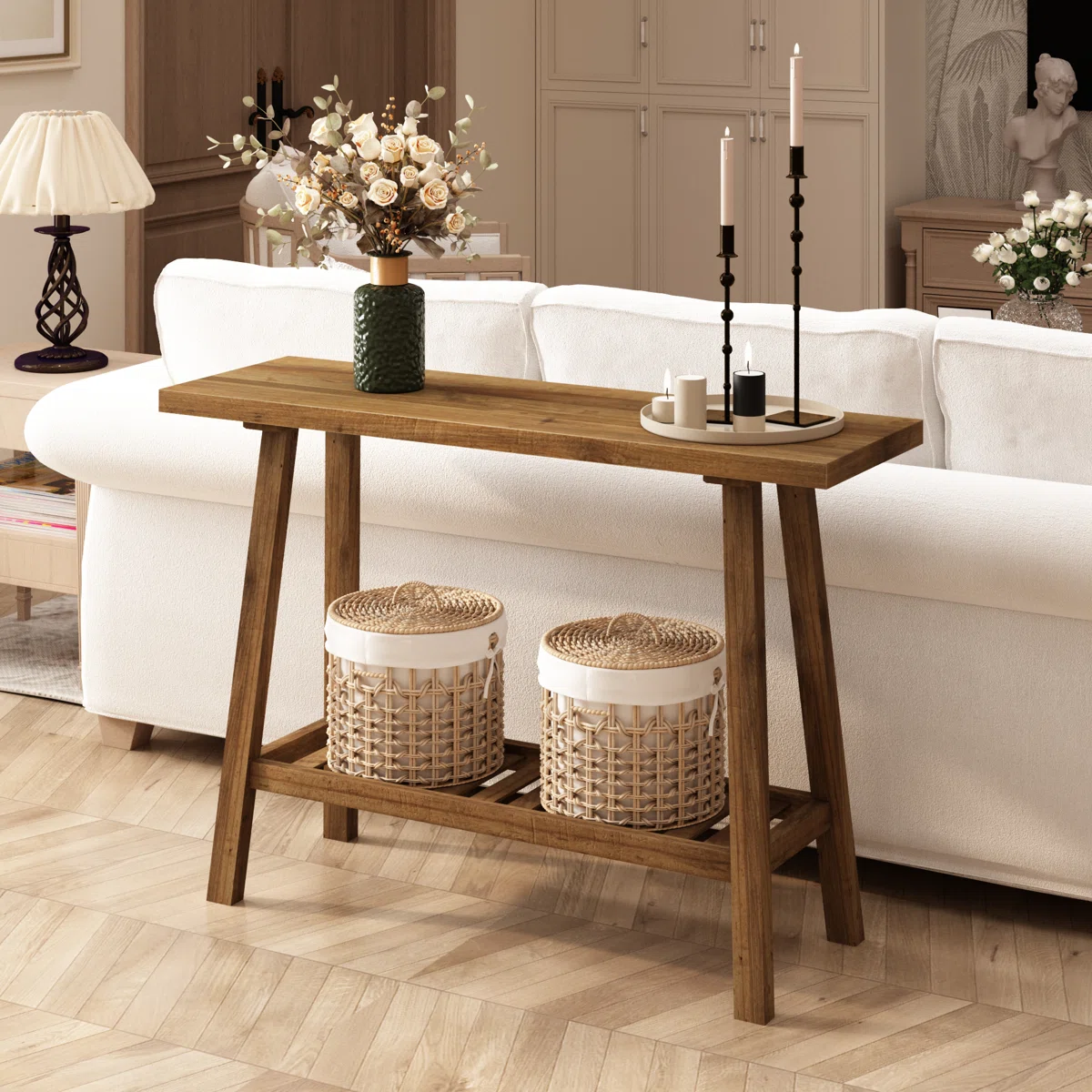 Millaw Meja Konsol Kayu Jati Minimalis Modern2