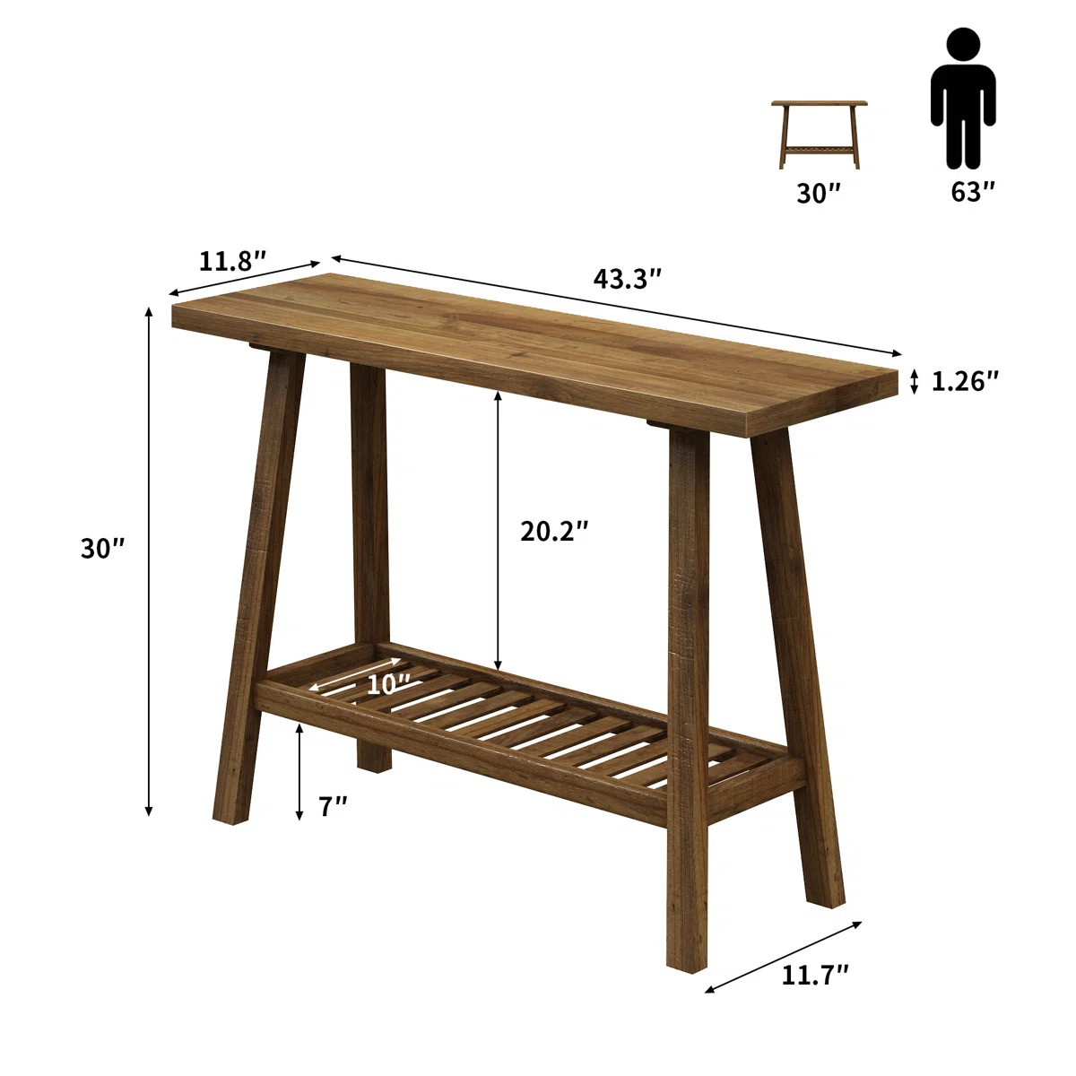 Millaw Meja Konsol Kayu Jati Minimalis Modern3