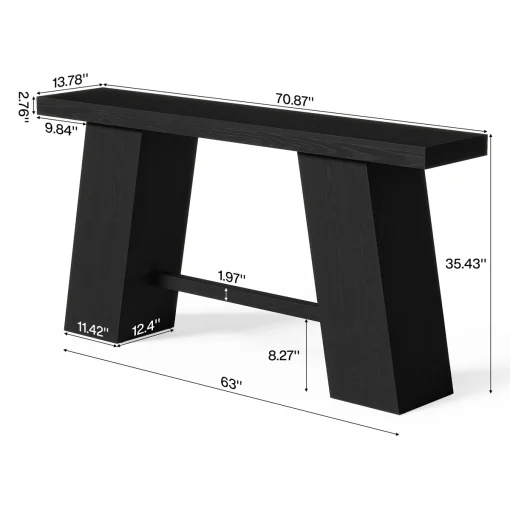 NEBULA Meja Konsol Plywood Tacosheet Hitam Minimalis