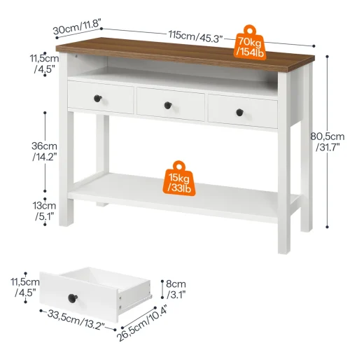 NERRA Meja Konsol Kombinasi Plywood Tacosheet Minimalis