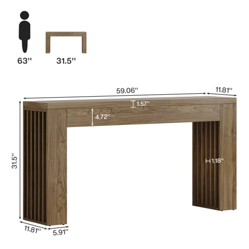 REMONA Meja Konsol Minimalis Modern Kayu Jati Solid