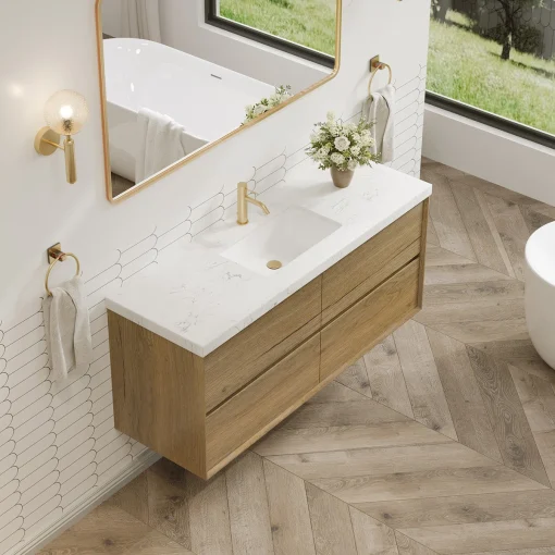 RIKKO Wastafel Minimalis Kayu Jati Minimalis Modern