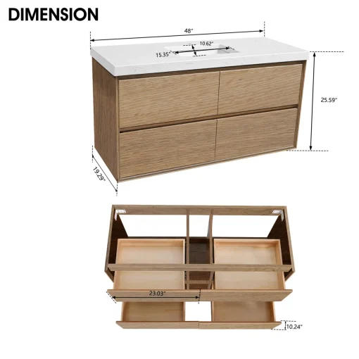 RIKKO Wastafel Minimalis Kayu Jati Minimalis Modern