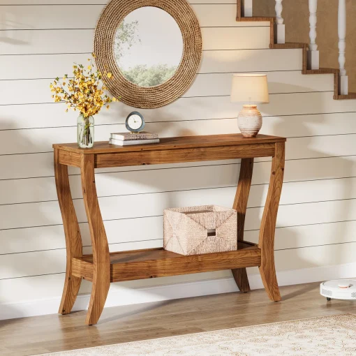 SION Meja Konsol Minimalis Modern Kayu Jati Solid