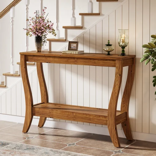 SION Meja Konsol Minimalis Modern Kayu Jati Solid