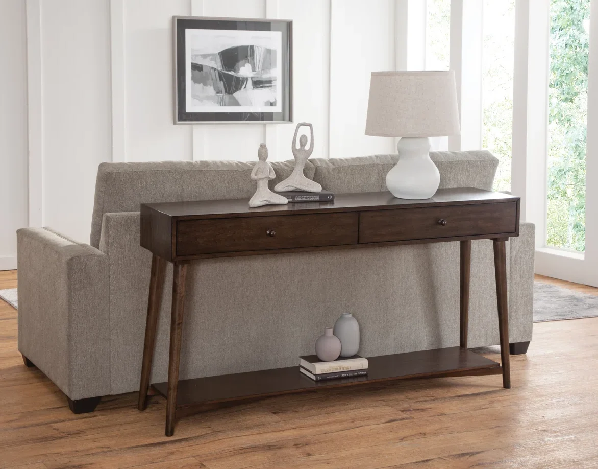 Tamaria Meja Konsol Retro Laci Kayu Jati Minimalis1