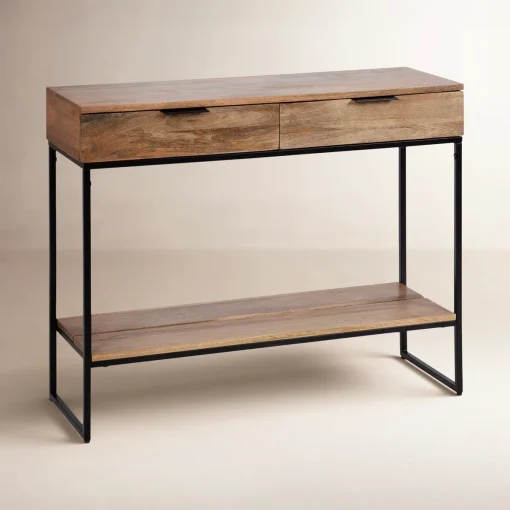 WILLO Meja Konsol Laci Besi Holo Top Table Kayu Jati