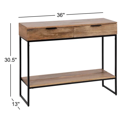 WILLO Meja Konsol Laci Besi Holo Top Table Kayu Jati