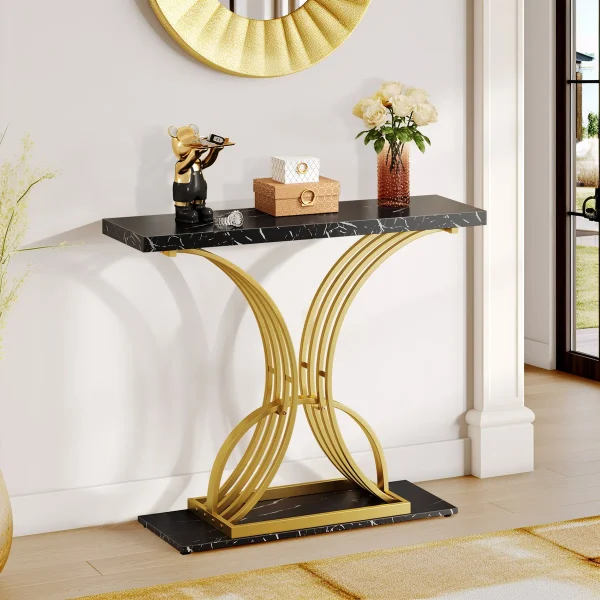 Yordania Meja Konsol Rangka Besi Top Table Hpl Marmer