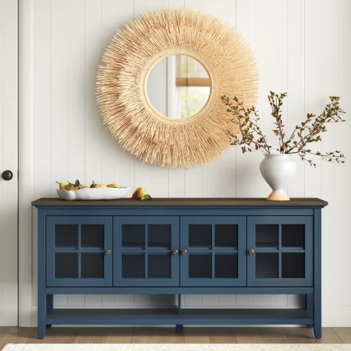 ALAN Lemari Kabinet 4 Pintu Cat Duco Royal Blue