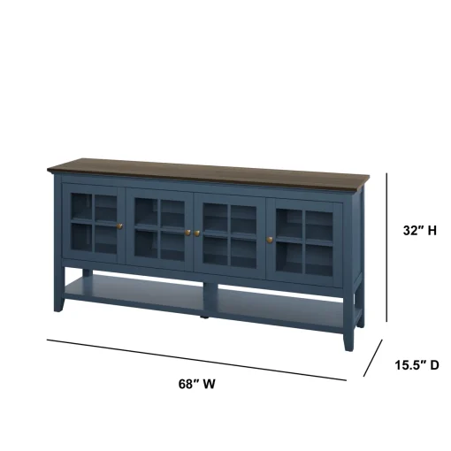ALAN Lemari Kabinet 4 Pintu Cat Duco Royal Blue