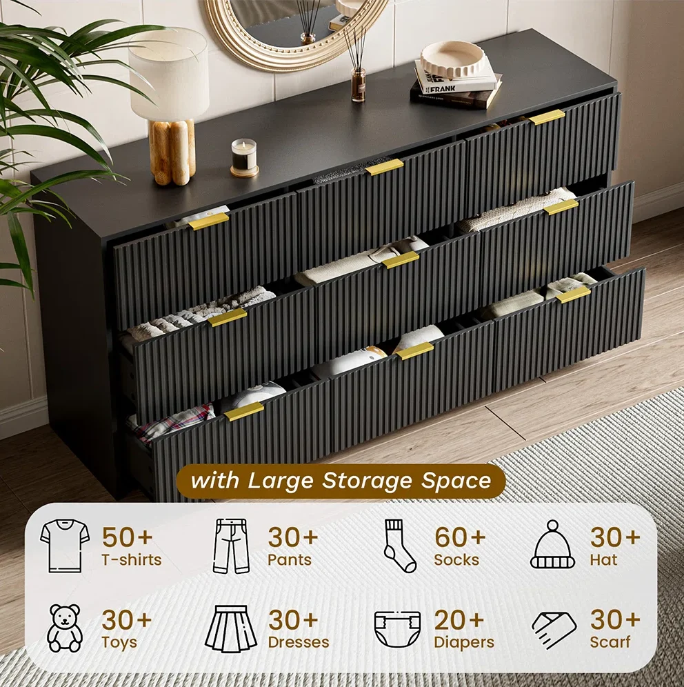 Alpin Lemari Kabinet 9 Laci Cat Duco Hitam Minimalis2