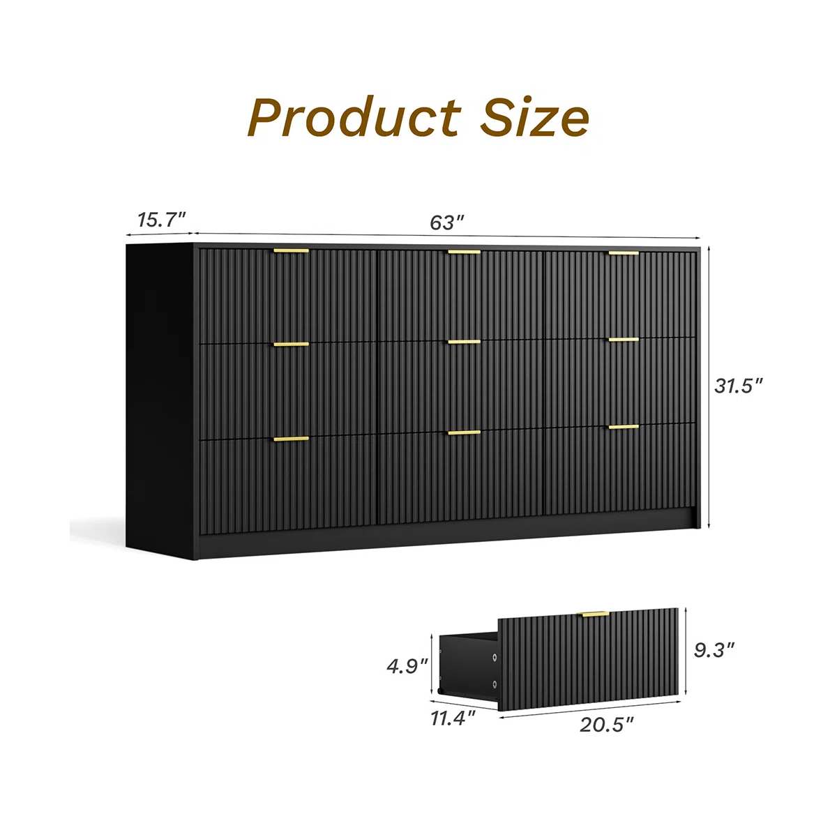 Alpin Lemari Kabinet 9 Laci Cat Duco Hitam Minimalis4