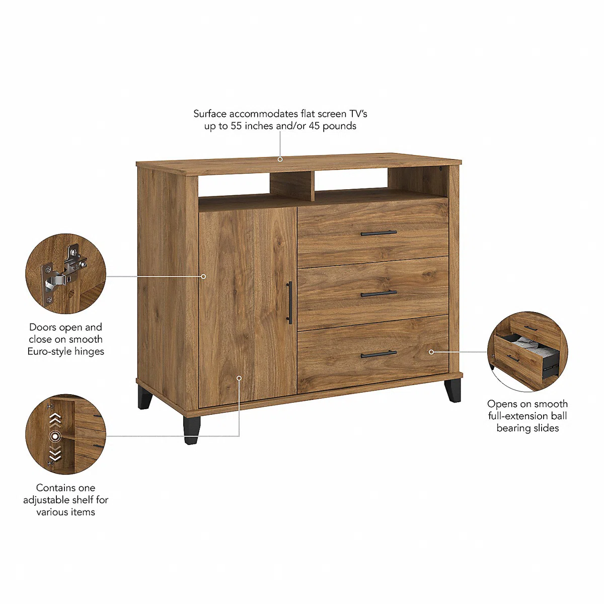 Anoyasa Lemari Kabinet Kayu Jati Solid Serbaguna4