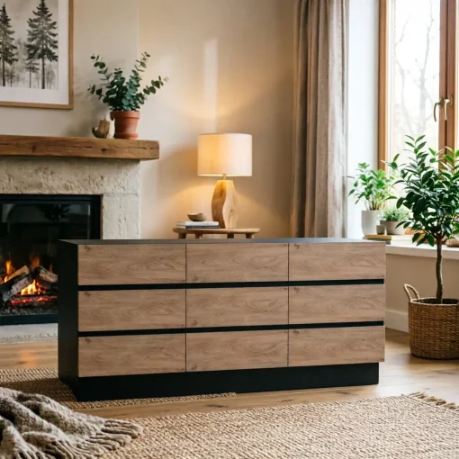 ASAHI Lemari Kabinet 9 Laci Plywood Tacosheet Minimalis