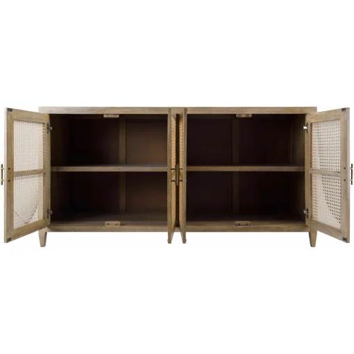 ATRIK Lemari Kabinet Pintu Rotan Kayu Jati Minimalis