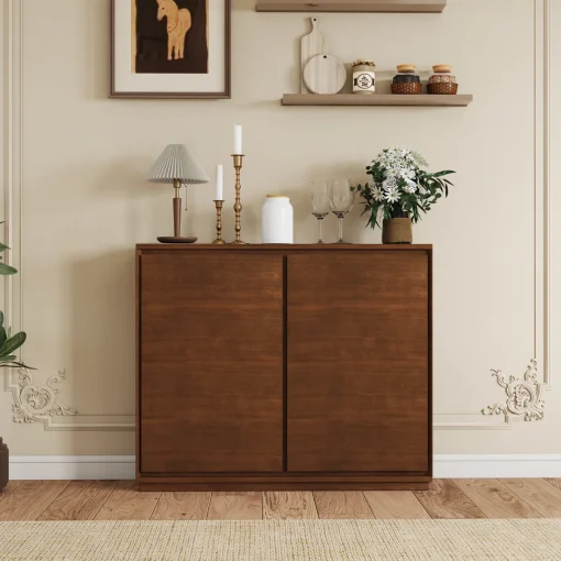 AVIN Lemari Kabinet 2 Pintu Kayu Jati Minimalis Modern