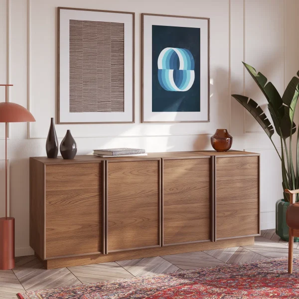 Bekam Lemari Kabinet 4 Pintu Kayu Jati Minimalis