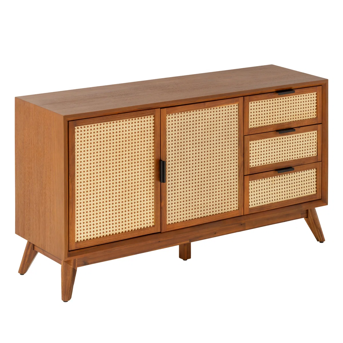 Betan Lemari Kabinet Rotan Retro Kayu Jati2
