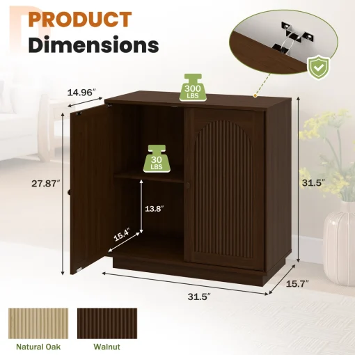 BONNA Lemari Kabinet 2 Pintu Kayu Jati Minimalis