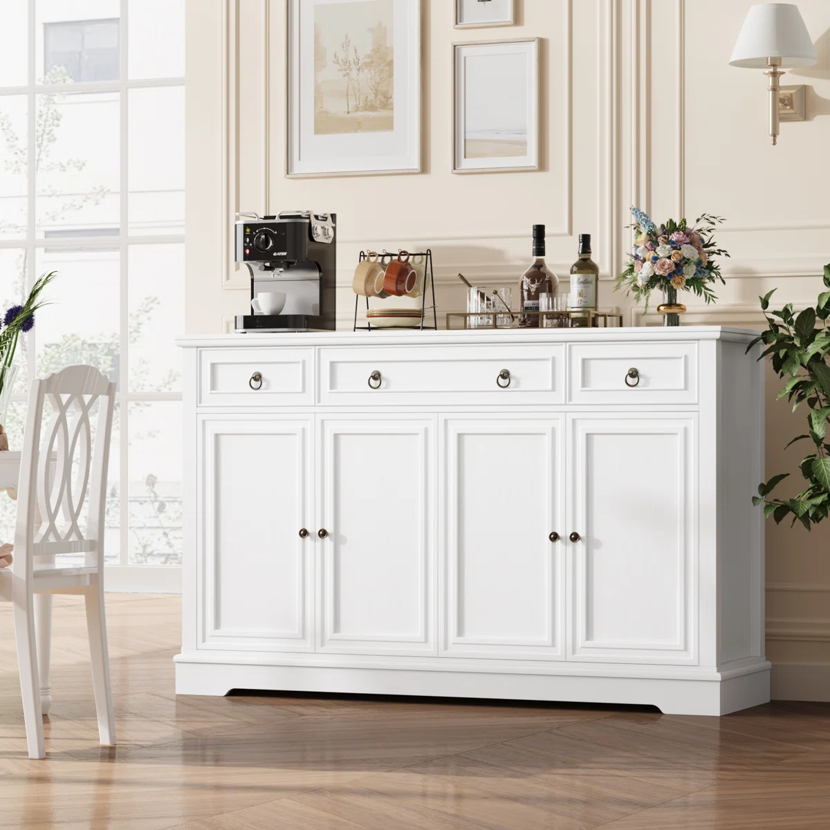 Bresia Lemari Kabinet 4 Pintu 3 Laci Cat Duco Minimalis1