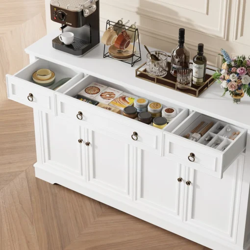 BRESIA Lemari Kabinet 4 Pintu 3 Laci Cat Duco Minimalis