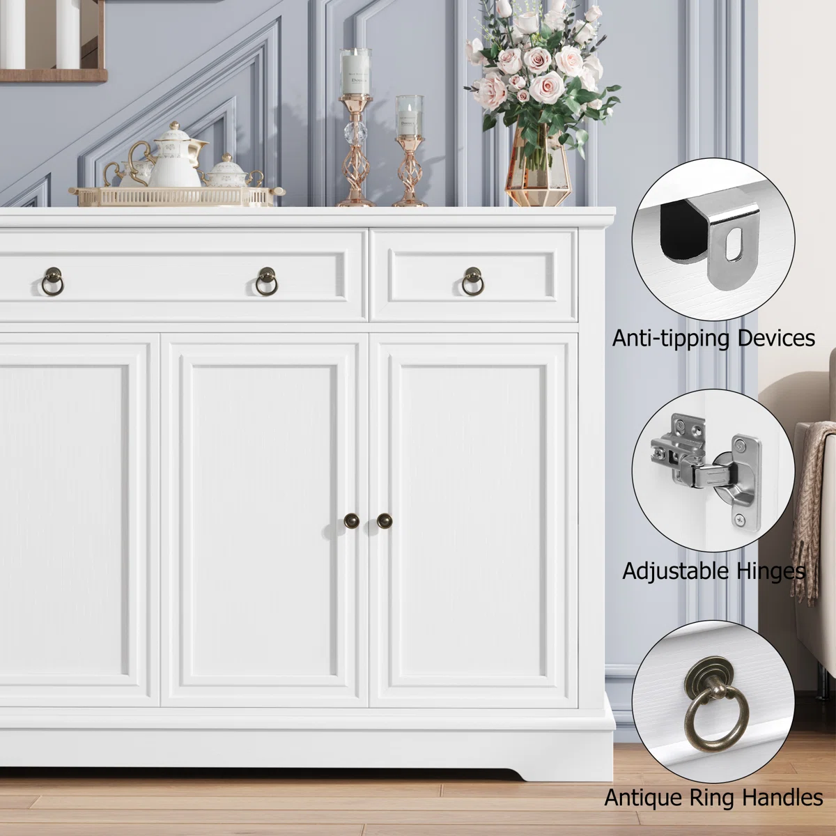 Bresia Lemari Kabinet 4 Pintu 3 Laci Cat Duco Minimalis3