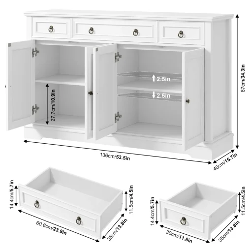 BRESIA Lemari Kabinet 4 Pintu 3 Laci Cat Duco Minimalis