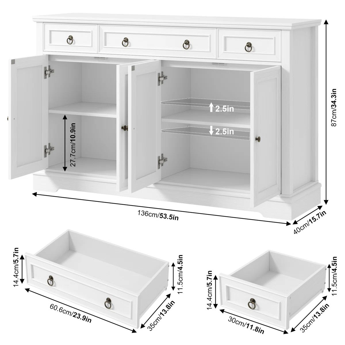 Bresia Lemari Kabinet 4 Pintu 3 Laci Cat Duco Minimalis4