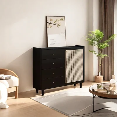 Carly Lemari Kabinet Pintu Rotan Cat Duco Minimalis