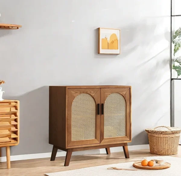 Casila Lemari Cabinet Rotan Scandinavian Kayu Jati