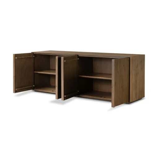 CELKA Lemari Kabinet 4 Pintu Unik Kayu Jati Minimalis