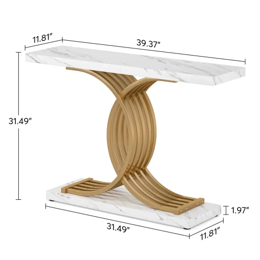 CHELSE Meja Konsol Plywood Hpl Rangka Besi Mewah