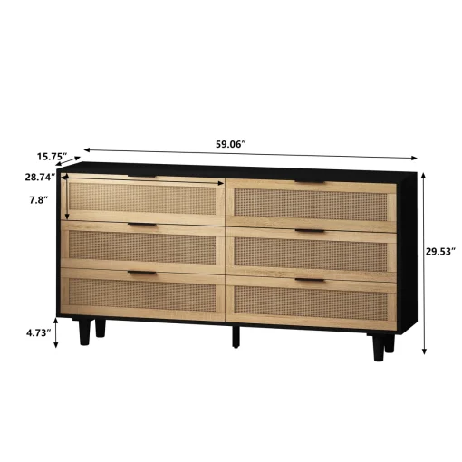 CLEA Lemari Kabinet Laci 6 Rotan Plywood Tacosheet