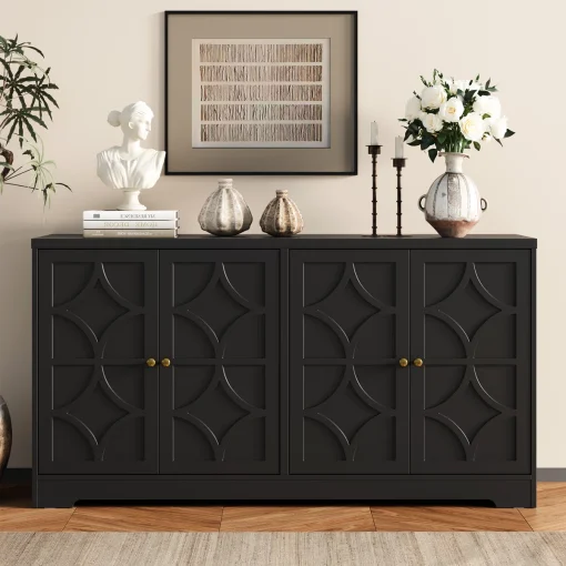 CURTIS Lemari Kabinet Unik 4 Pintu Cat Duco Modern