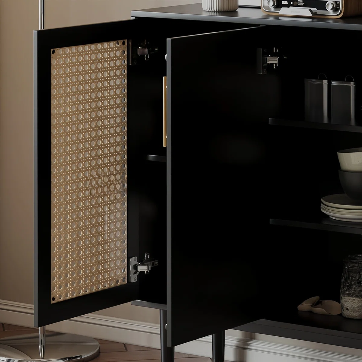 Dadari Lemari Kabinet Model Retro Rotan Cat Duco Minimalis6