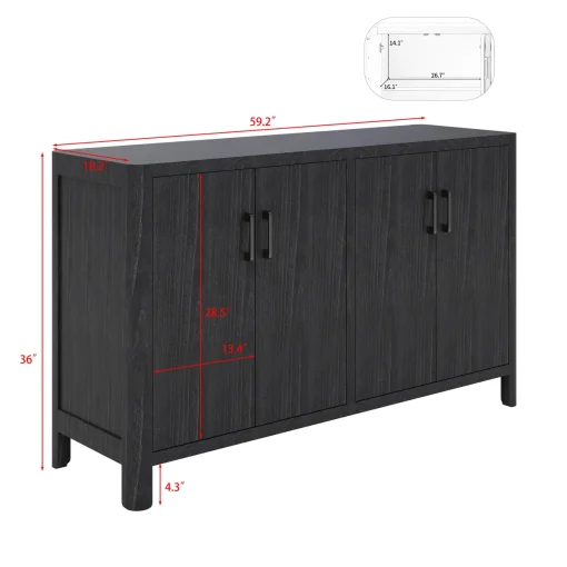 DAZIA Lemari Kabinet Plywood Tacosheet Hitam Serat Kayu