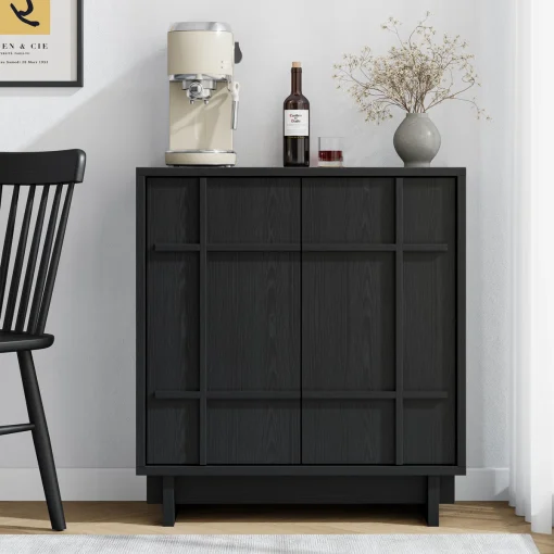 DELIA Lemari Kabinet 2 Pintu Plywood Tacosheet Hitam