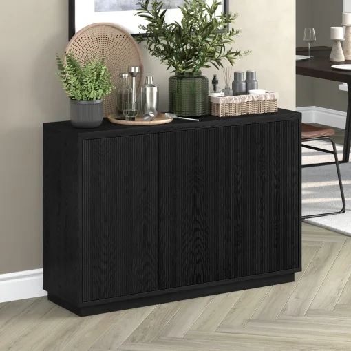 DERA Lemari Kabinet Plywood Tacosheet Hitam Minimalis
