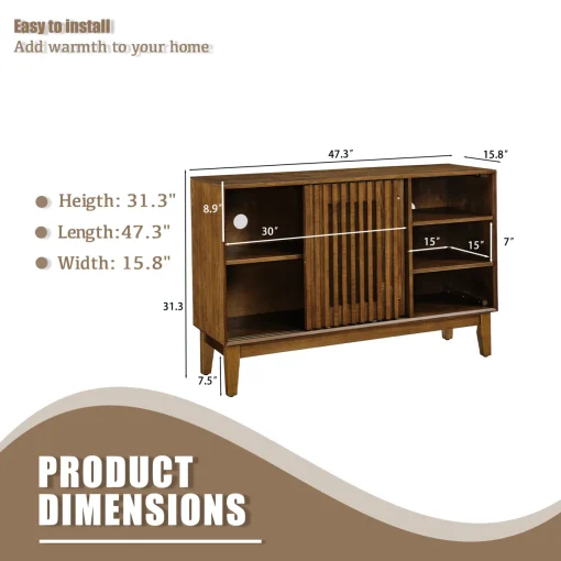 DERRY Lemari Kabinet 2 Pintu Sliding Kayu Jati Minimalis