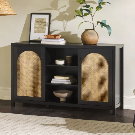 DORA Lemari Kabinet Pintu Rotan Plywood Tacosheet