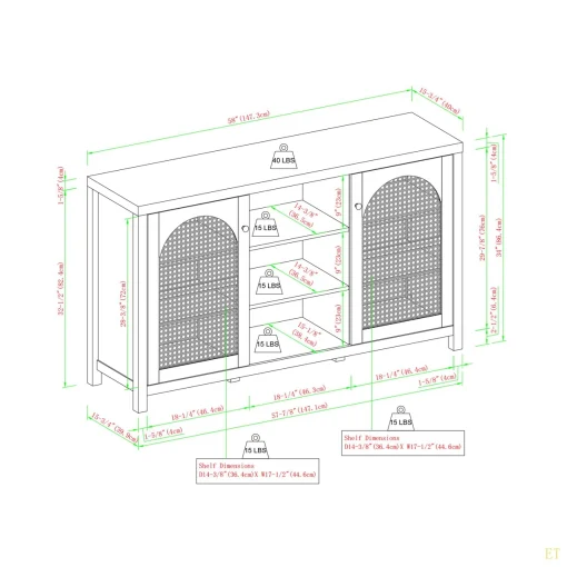 DORA Lemari Kabinet Pintu Rotan Plywood Tacosheet