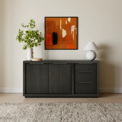 Elka Lemari Kabinet Plywood Tacosheet Hitam Minimalis