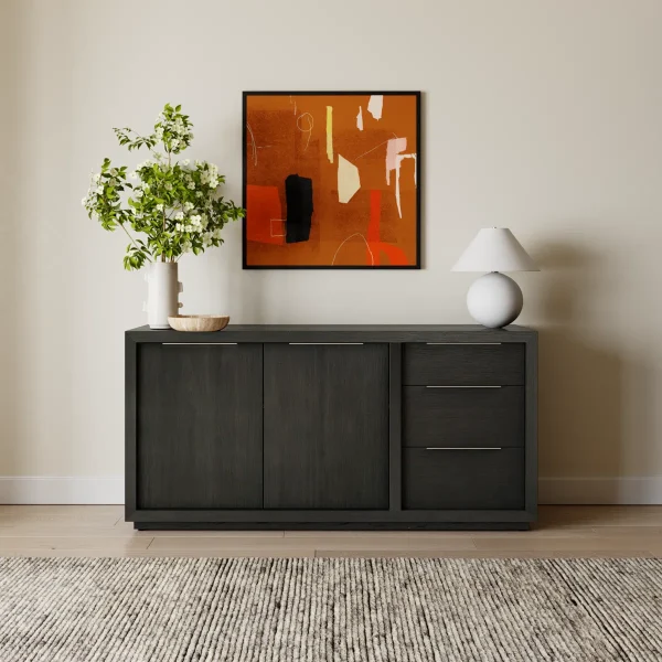 Elka Lemari Kabinet Plywood Tacosheet Hitam Minimalis