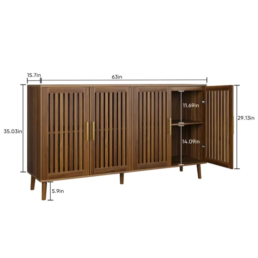 ERCO Lemari Kabinet Jari Jari Kayu Jati Minimalis Modern