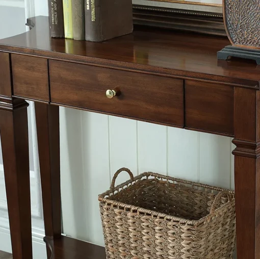 EWOND Meja Konsol Laci Minimalis Modern Kayu Jati