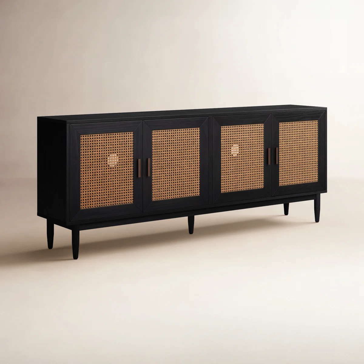 Genio Lemari Kabinet Retro Pintu Rotan Tacosheet Hitam2