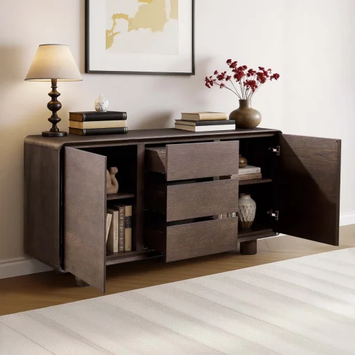 HARRIS Lemari Kabinet Serbaguna Kayu Jati Solid Minimalis